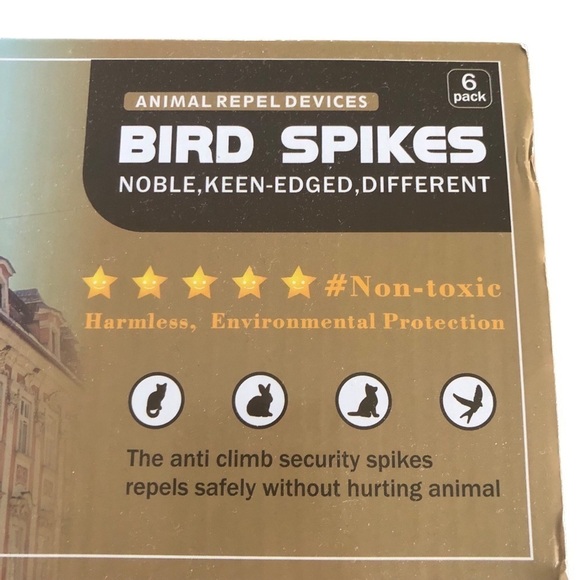 Bird Spikes for  Small Birds Plastic Bird Spikes No More Bird Nests & Poop 6PK - Picture 4 of 4